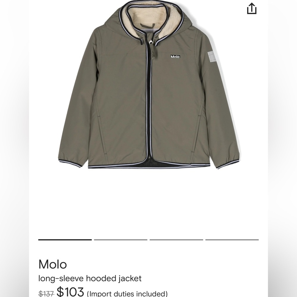 Molo Green Jacket with Cream Lining